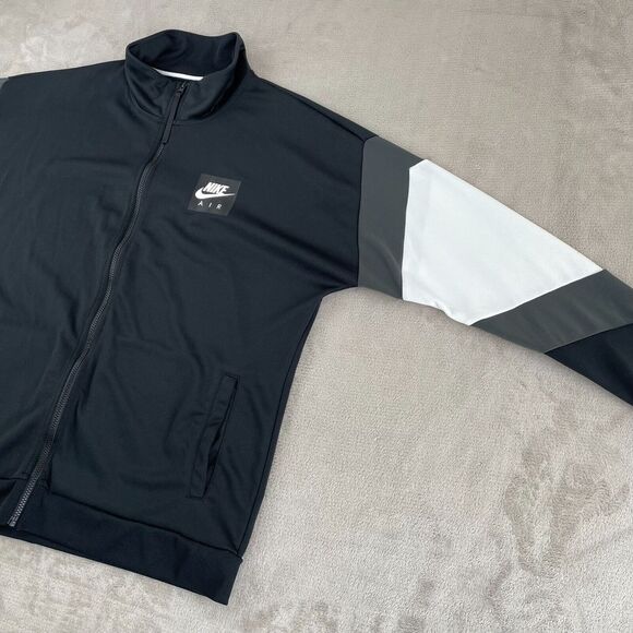 Nike Air Pack Track Jacket Black Anthracite White Full Zip SpellOut Long Sleeve - Picture 5 of 11